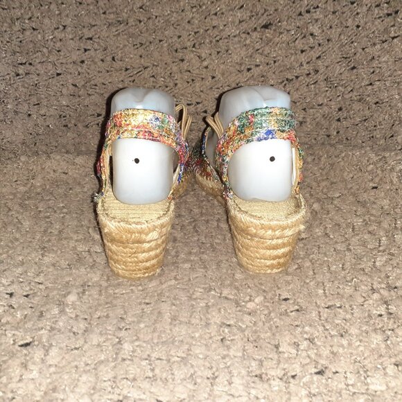 TONI PONS-Espadrille Sandals-Colorful Multicolor-Metallic-Sz 39/8.5-Excellent - Picture 6 of 8